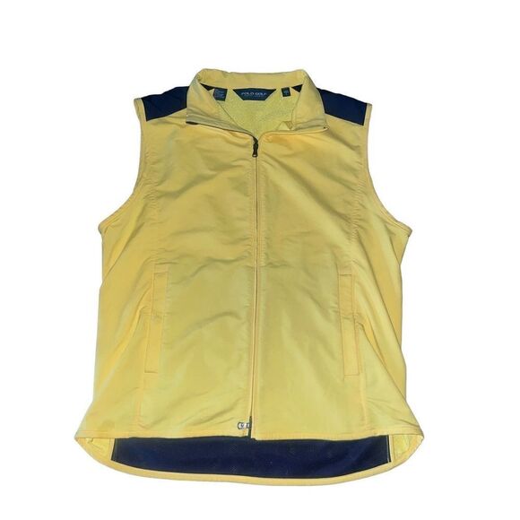 Vintage Polo Golf Vest Yellow Large